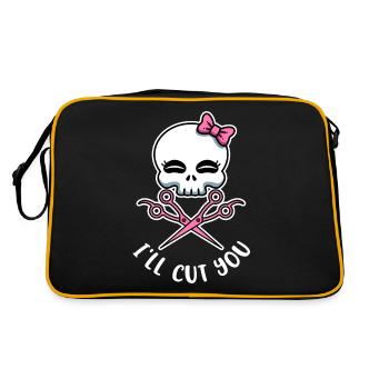 Ill Cut You Hairdresser Gift - Retro Bag - black/gold - Back