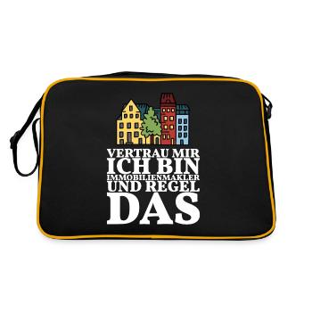 Der Immobilienmakler regelt das - Retro Tasche - Schwarz/Gold - Hinten