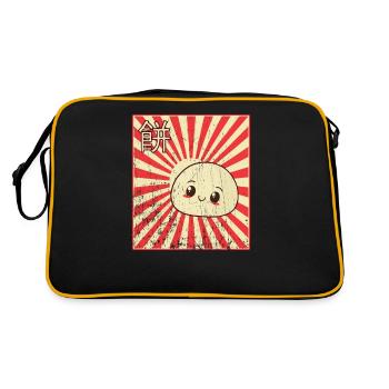 Mochi Kawaii Japan Geschenk - Retro Tasche - Schwarz/Gold - Hinten