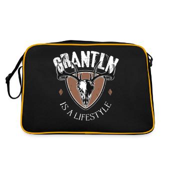 Grantln is a Lifestyle - Retro Tasche - Schwarz/Gold - Hinten