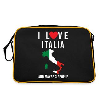 J'aime le drapeau italien de l'Italie - Sac Retro - noir/or - Dos