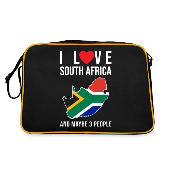 Afrique du Sud J'aime l'Afrique du Sud - Sac Retro - noir/or - Dos