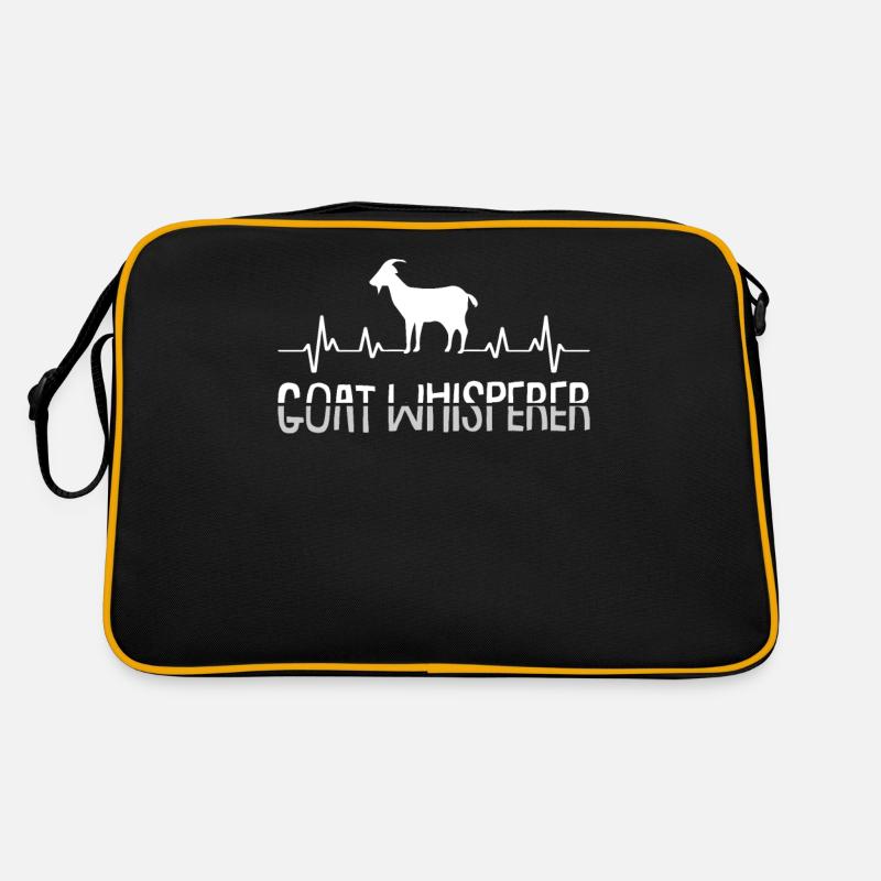 Goat heartbeat Whisperer goats gift - Retro Bag - black/gold