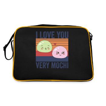 Mochi Eis Kawaii Liebhaber - Retro Tasche - Schwarz/Gold - Hinten