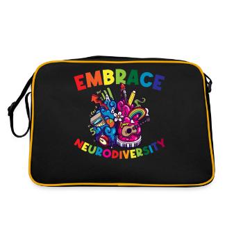 Embrace Neurodiversity ADHD Gift - Retro Bag - black/gold - Back