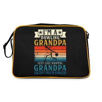 Bowling Opa Bowling Grandpa Bowling - Retro Tasche - Schwarz/Gold - Hinten
