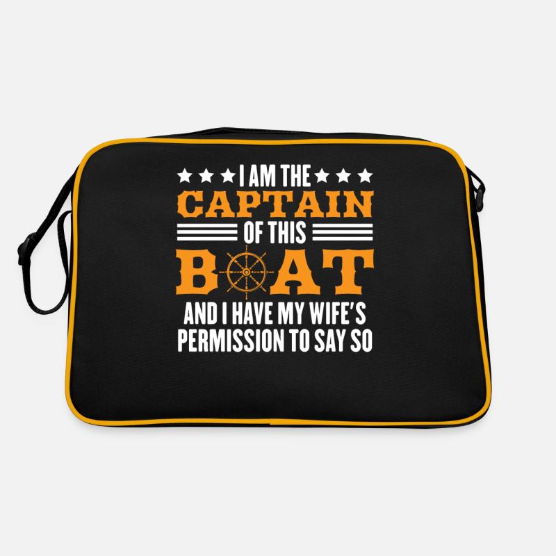 Captain des Bootes und Erlaubis meiner Frau Retro Tasche