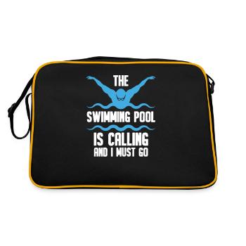 Schwimmen Schwimmer - Retro Tasche - Schwarz/Gold - Hinten