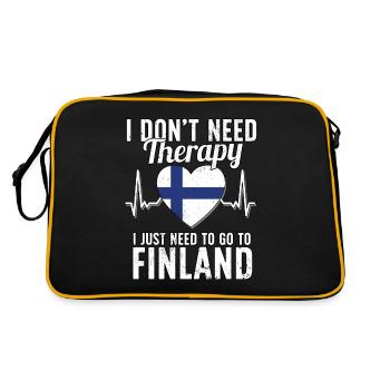 Finland flag I Finnish Souvenirs - Retro Tasche - Schwarz/Gold - Hinten
