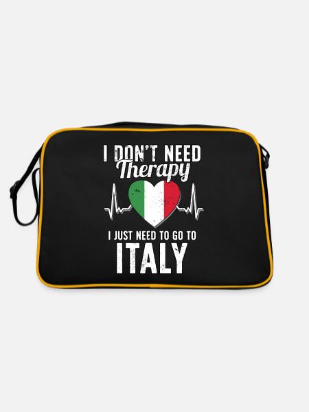Italy flag I Italien Souvenirs - Retro Tasche - Schwarz/Gold - Hinten