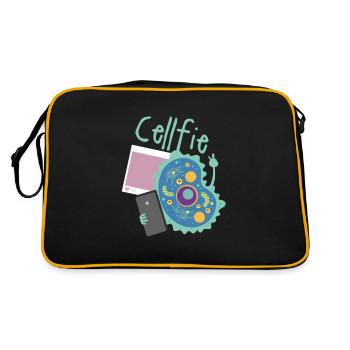 Cell Fie Funny Science Biology Teacher - Retro Bag - black/gold - Back