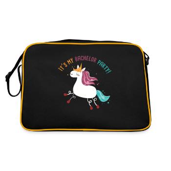 My Bachelor Party Funny Unicorn - Retro Tasche - Schwarz/Gold - Hinten