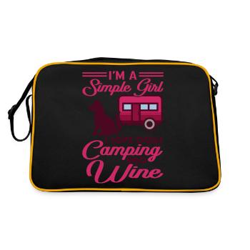I'm A Simple Girl Dogs Camping Wine Camping Queen - Retro Bag - black/gold - Back