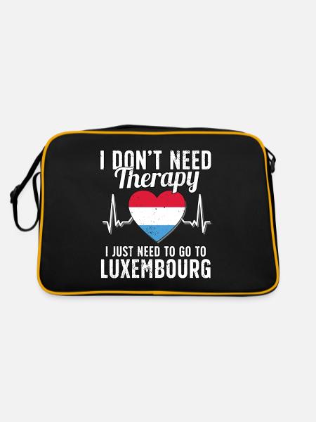 Luxembourg flag I Luxembourg Souvenirs - Retro Bag - black/gold - Back