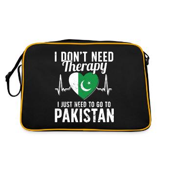 Pakistan flag I Pakistani Souvenirs - Retro Bag - black/gold - Back