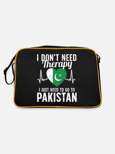 Pakistan flag I Pakistani Souvenirs - Retro Bag - black/gold - Back