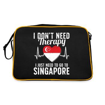 Singapore flag I Singapore Souvenirs - Retro Tasche - Schwarz/Gold - Hinten