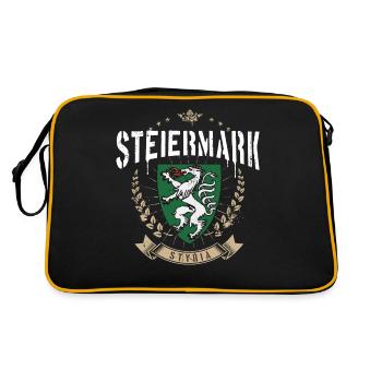 Steiermark Wappen Panther Retro Steirer Bua Madl - Retro Tasche - Schwarz/Gold - Hinten
