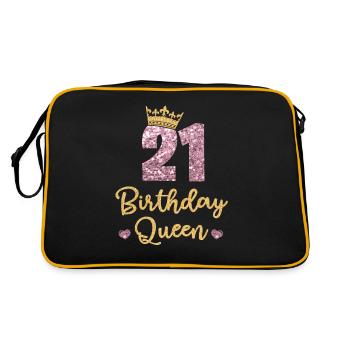 21st birthday Queen 21 years old Twenty-one - Retro Bag - black/gold - Back
