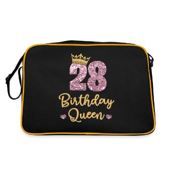 28ème anniversaire Reine 28 ans 28 ans Vingt-huit - Sac Retro - noir/or - Dos