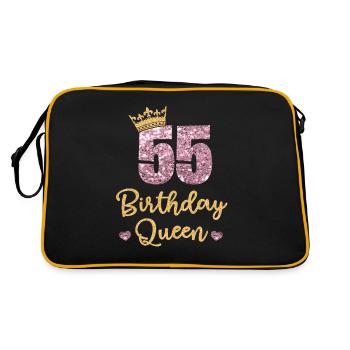 55e anniversaire reine 55 ans cinquante-cinq ans - Sac Retro - noir/or - Dos