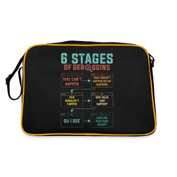 Programming 6 Stages of debugging - Retro Bag - black/gold - Back