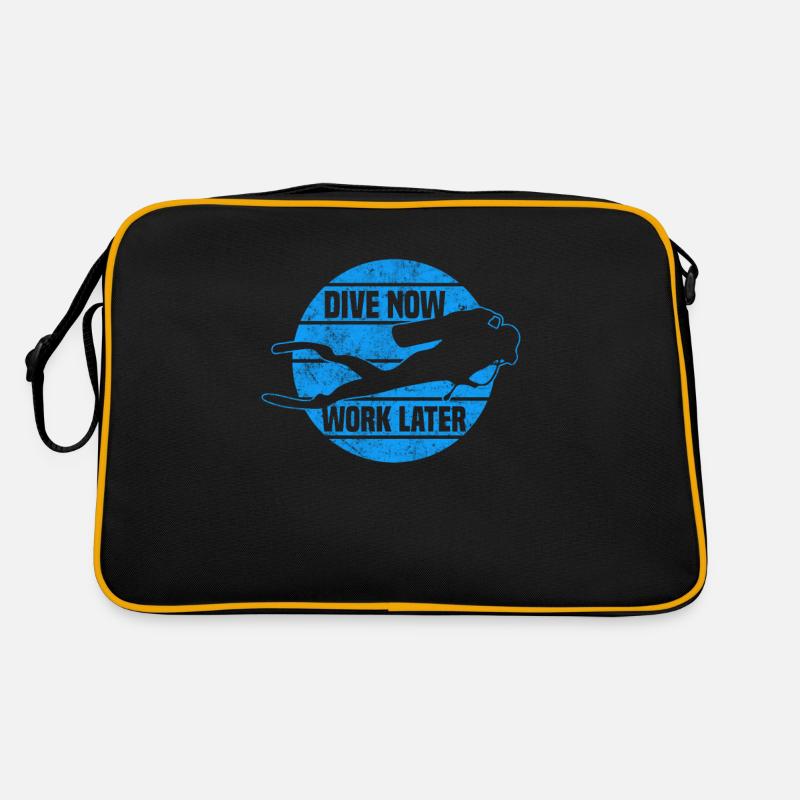 Dive now, Work later - Tauchen Retro Tasche