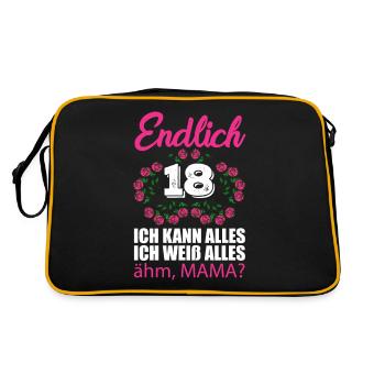 18ème anniversaire Enfin 18 Je peux tout savoir - Sac Retro - noir/or - Dos