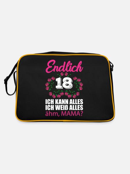 18ème anniversaire Enfin 18 Je peux tout savoir - Sac Retro - noir/or - Dos