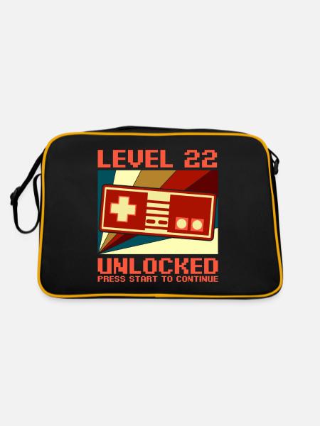 LEVEL 22 UNLOCKED 22 Anniversaire Gamer Controller - Sac Retro - noir/or - Dos