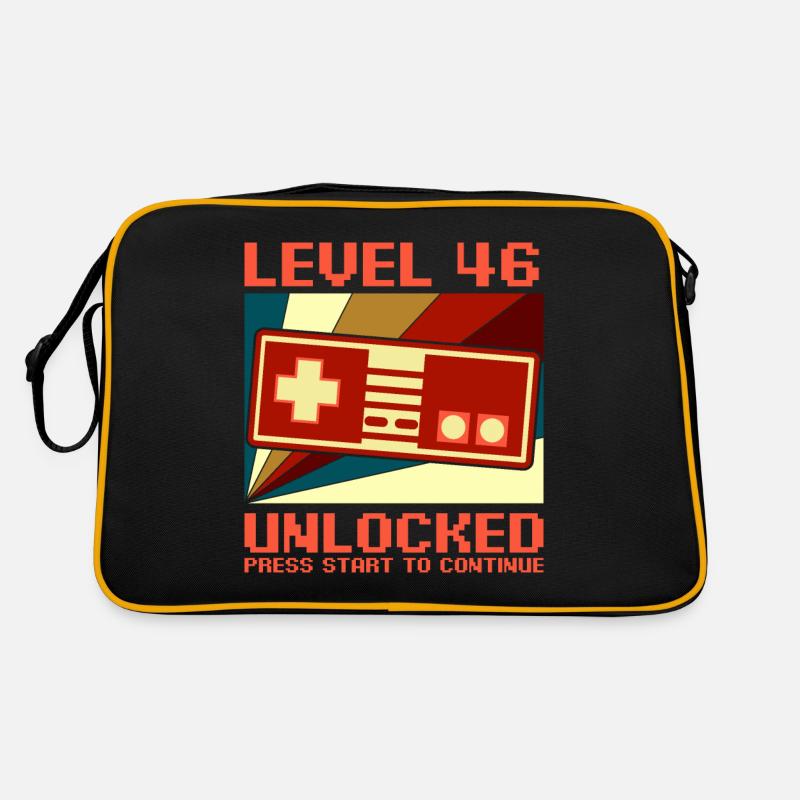 LEVEL 46 UNLOCKED 46 Anniversaire Gamer Controller - Sac Retro - noir/or