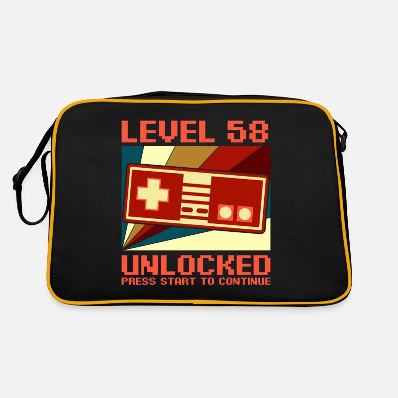 LEVEL 58 UNLOCKED 58 Birthday Gamer Controller Retro Bag