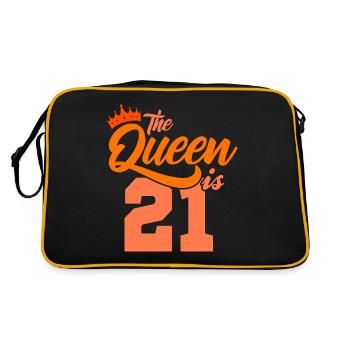 BIRTHDAY QUEEN 21 birthday sister 21 years - Retro Bag - black/gold - Back