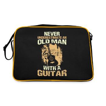 Never Underestimate an Old Man With A Guitar - Retro Bag - black/gold - Back