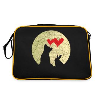 Lapin mignon Ours d'amour Bague mariage Relation - Sac Retro - noir/or - Dos