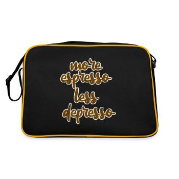 More Espresso Less Depresso 3 - Retro Tasche - Schwarz/Gold - Hinten