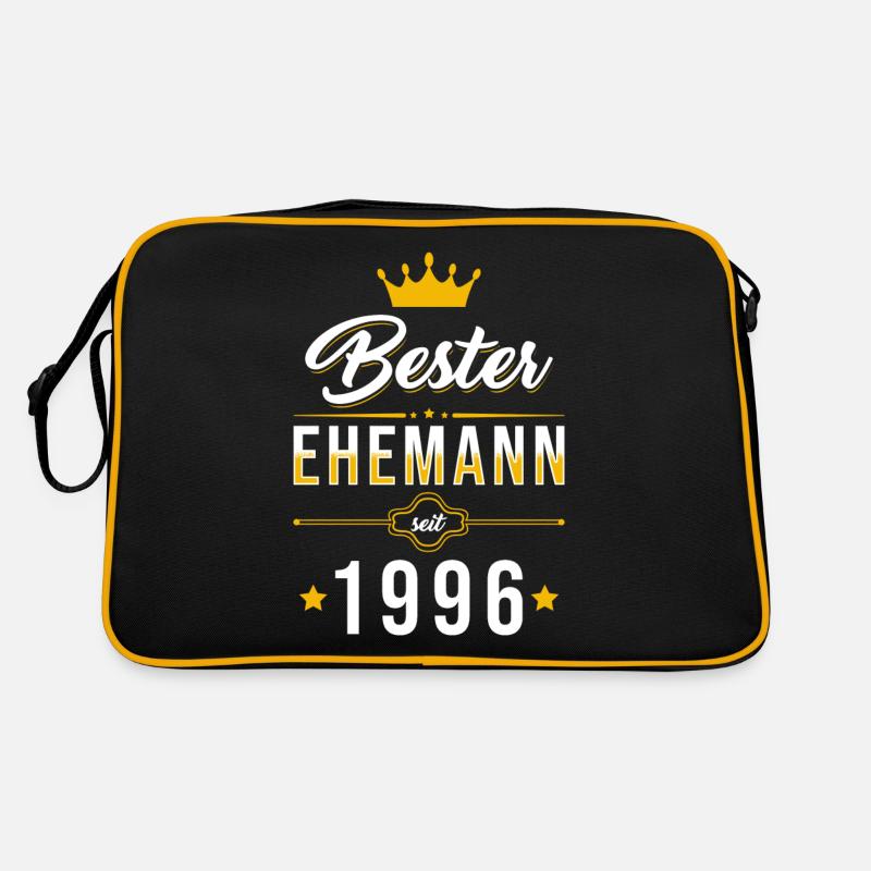 Ehemann seit 1996 Hochzeitstag Geschenk - Retro Tasche - Schwarz/Gold