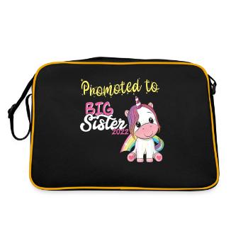 Sister 2022 Unicorn Gift Idea Siblings - Retro Bag - black/gold - Back