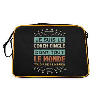 Coach Cinglé Humour Coaching Sportif Cadeau - Sac Retro - noir/or - Dos