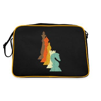 Chess Pieces Chess Gift - Retro Bag - black/gold - Back