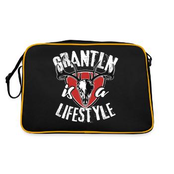 Grantln is a lifestyle Grantler Hirsch Bayern - Retro Tasche - Schwarz/Gold - Hinten
