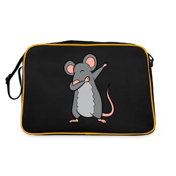 Rat Dabbing Love Rat Drôle de Rat de compagnie - Sac Retro - noir/or - Dos