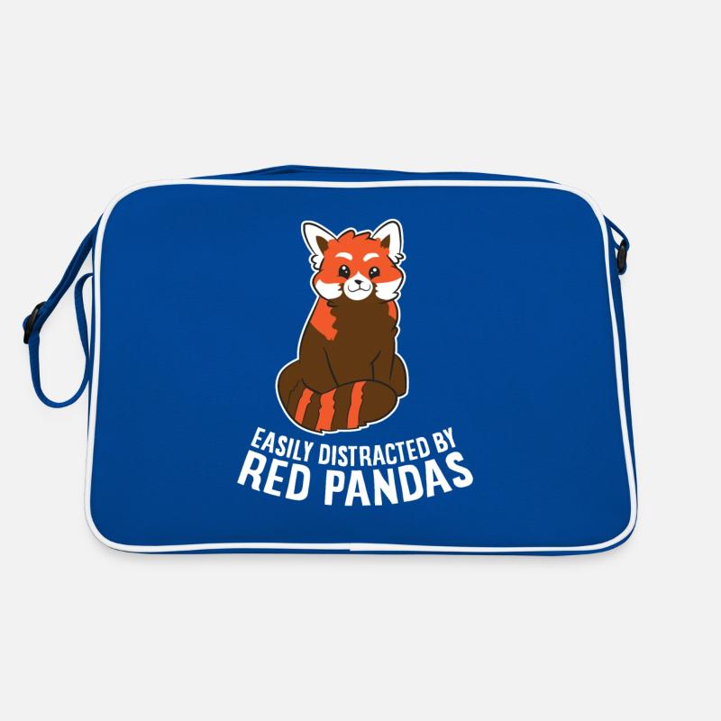 Facilement distrait par les pandas roux Aimez le rouge Sac Retro