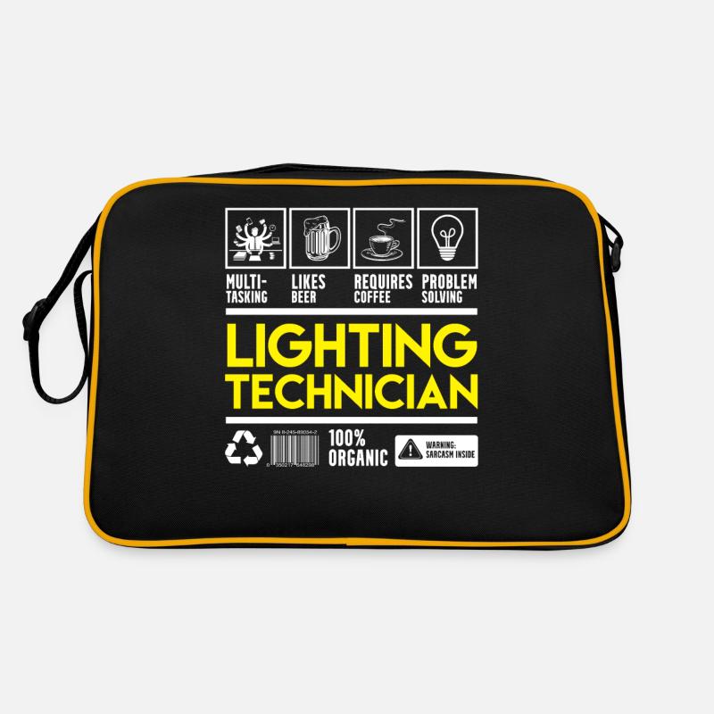 Licht Techniker - Retro Tasche - Schwarz/Gold