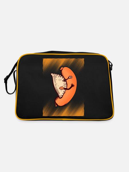 Pierogi Kiełbasa Meat Sausage Dumplings Cooking - Retro Bag - black/gold - Back