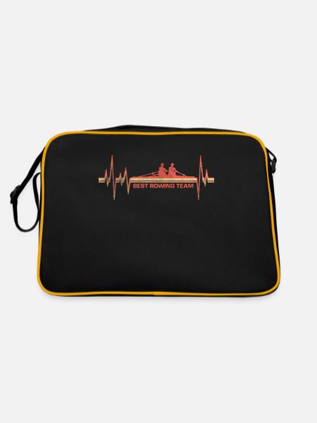 Rudern Team Paddel Boot Ruderer Teamsport - Retro Tasche - Schwarz/Gold - Hinten
