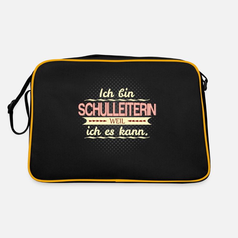schulleiterin weil ich es kann - Retro Tasche - Schwarz/Gold
