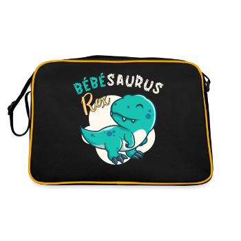 Bébé Dinosaure Humour Cadeau Garçon Bébésaurus Rex - Sac Retro - noir/or - Dos