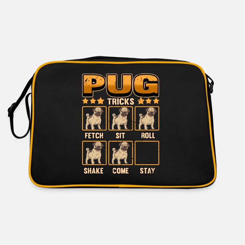 Hund Mops Hundebesitzer Lustig Tricks Geschenk Retro Tasche