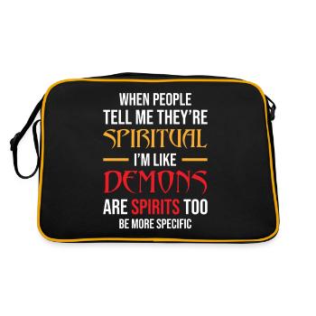 Lustiger Spruch Spirituell Spiritualität - Retro Tasche - Schwarz/Gold - Hinten